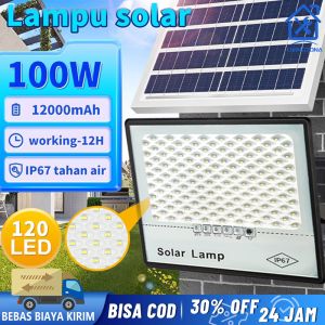 100W Lampu Taman Outdoor Tenaga Surya Otomatis IP67 & Pengaturan Waktu