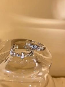 Pharaoh🎀Cincin Zirkon Perak/Cincin Silang Terbuka/Cincin Paduan Khusus Ceruk COD