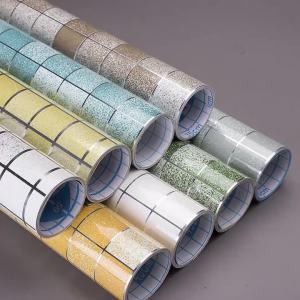 Wall Stickers 45*100cm Foil Material Oil Proof Heat Resistant Self-adhesive Simple Renovation Wallpaper Kitchen Ornament decor