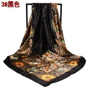 Spring New Versatile Cashew 90 Big Square Scarf Silk Scarf Wholesale Classic Vintage Print Scarf