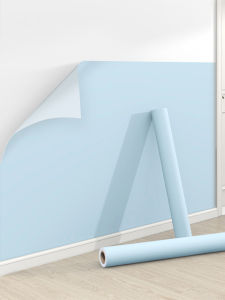 Blue Self Adhesive Waterproof Wall Paper for Bedroom And Living Room Home Decor Moisture Proof Modern Minimalist Style PVC Wall Sticker
