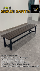 (PREORDER) Bangku Kantin Sekolah Heavy Duty (Standard KPM) PK2 | Kerusi Makan Institusi Asrama & Sekolah | Canteen Chair