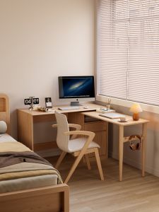 DONGMU | Corner Rotatable Study and Office Table with Bookshelf and Storage Foldable