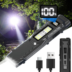 Portable Flashlight 800 Lumens USB Rechargeable Tactical Flashlight Flashlight IPX4 Waterproof Led COB Work Light for Camping