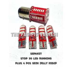 Temurah Paket Lampu Stop Belakang / Stop Rem 30 Mata + 4 Pcs Sein Jelly Flash / Kedip T10 Universal - TPV