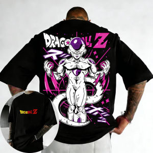 Bandai | Dragon Ball Anime pure Cotton T-shirt Summer New Frieza Color Printed Mens and Womens Harajuku Large Casual Streetwear Top