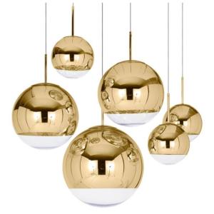 Post-Modern Minimalist Scandinavian Cafe Bubble Glass Decorative Silver Mirror Plating round Spherical Golden Glass Chandelier