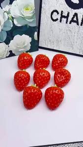 Strawberry Crunchy Squishy Stress Ball Toy Building Block Filling Handmade Crispy Fidget Ball ASMR Sensory Stress Relief Toy
