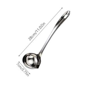 Muỗng Lọc Dầu Bằng Thép Không Gỉ Muôi Múc Canh Dụng Cụ Lọc Bọt Dụng Cụ Tách Dầu Phụ Kiện Nấu Ăn Thân Thiện Với Môi Trường Dùng Trong Gia Đình