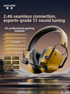 Gaming Headset No Delay 2.4G 7.1 Sound FPS Use With Microphone