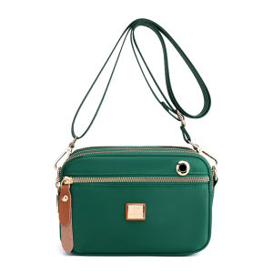 Summer Womens Crossbody Bag Oxford Cloth Canvas Lightweight Casual Multi-layer Small Square Bag Fashionable Contrast Color