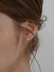 925 Sterling Silver Heart Shaped Sleeping Earrings Womens Fashion Jewelry  out Korean Style No Need to Remove Ear Studs