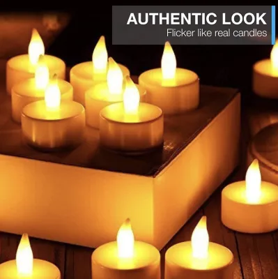 (SG shop) Vont LED Candles Lasts 2X Longer Realistic Tea Lights Candles LED Tealight Candles bright Tealights Battery Operated Candles Flameless Candles Unscented Batteries Included
