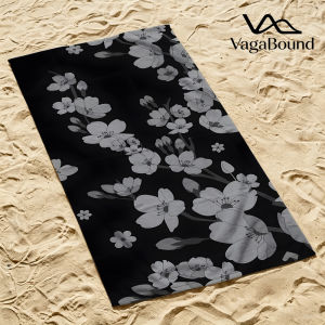 Monochrome Cherry Blossom Quick Drying Beach Towels Lightweight Fast-drying Super Absorbent It is a must-have item for summer