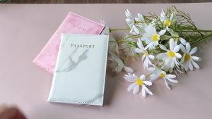 Fashion Women Men Passport Cover Pu Leather Marble Style Travel ID Credit Card Passport Holder Packet Wallet Purse Bags Pouch