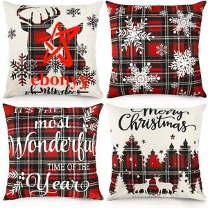 【Fast Delivery】Merry Christmas Throw Pillow Case Cushion Cover Sofa Cover 18 x 18 inches