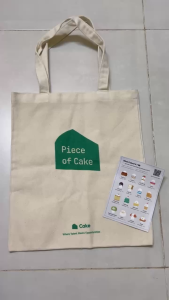 Túi tote Cake (kèm sticker dễ thương)