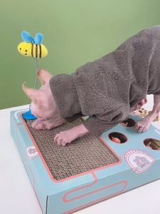 Pop-Up Game Cat Scratcher - Interactive Corrugated Cardboard Toy for Cats Multi-Functional Play and Exercise Accessory