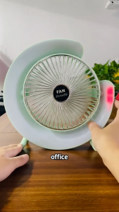 Personal Desk Fan with LED Light3 Speeds Portable Table Fan 180° TiltUSB Rechargeable Battery Powered FanQuiet Cooling Fan for Bedroom Office Outdoor Camping Fan