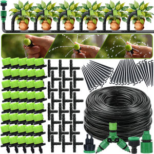 5M-30M 1/4 Drip Irrigation Kit hose Garden Watering System DIY Tee Connector for Balcony Bonsai Potted Flower Plant Greenhouse