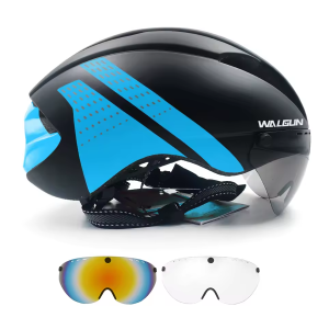 WALGUN Goggles helmet road bike racing bike helmet Replaceable helmet lens Open helmet Men Women Competition bicycle gear