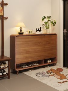 SAMEDREAM | Subsidized Integral Wall-mounted Solid Wood Shoe Cabinet
