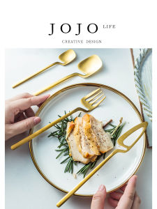JOJOS L Stainless Steel Dinnerware Set Wall Hanging Personalized Creative Home Use Four-Piece Meal Kit Japanese Style Utensils
