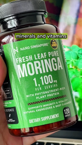 Fresh Leaf Pure Moringa 1100mg Moringa Oleifera - Moringa Capsule Superfood Multivitamin Supplement | 120 Capsules