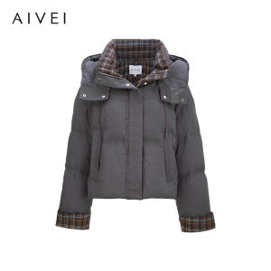 AIVEI | Winter New Vintage British Plaid Quilted Down Jacket