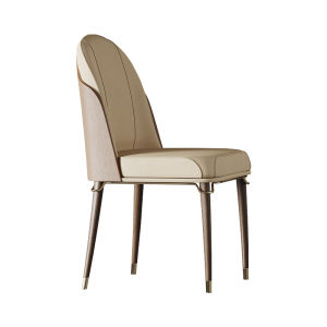 Italian-Style Light Luxury Solid Wood Dining Chair Post-Modern Simple Coffee Hotel Restaurant Conference Chair Sales Department High-End Leather Chair