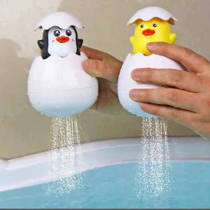 W21 Baby Bathing Toy Kids Cute Duck Penguin Egg Water Spray Sprinkler Bathroom Sprinkling Shower Swimming Water Toys For Kids Gift