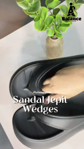 Air-Balance Sandal Japit Wedges Jelly Platform Wanita 7cm Heels Jepit Import Balance 805-A