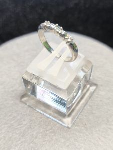 Nhẫn đính đá Bạc Ý xi kim ni tay nhỏ - 11