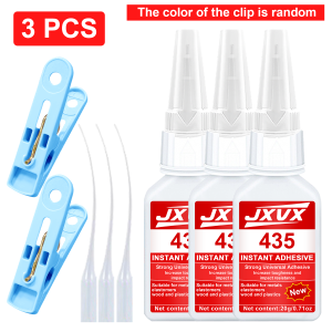 JXVX 20 g 435/415/495 High-strength super adhesive acrylate adhesive and instant adhesive: used for plastic resin ABS toys PVC and furniture maintenance. Instant adhesive