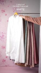 MUKENA TAZBIYA X ZIANISA - Mukena PUTIH Premium Jacquard & Silk Faridah Series