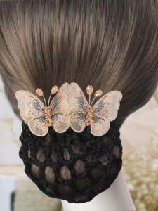 เครื่องประดับผมรูปผีเสื้อสไตล์เกาหลีสำหรับผู้หญิง คลิปผมแบบมืออาชีพสำหรับโรงแรมและธนาคาร ที่คาดผมแบบมืออาชีพสำหรับนักบินและพยาบาล