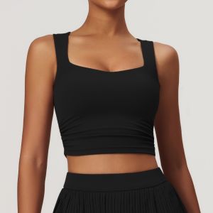 Womens Sporty Pleated Mini Skirt Breathable with Inner Lining Anti-Light Pocket Yoga Fitness Tennis Short Skirt