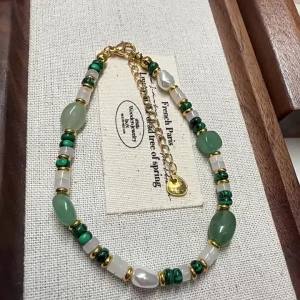 New Arrival Trendy Natural Freshwater Pearl & Jade Stone 14K Gold Filled Female Jewelry Set For Women Necklace Bracelet Gifts