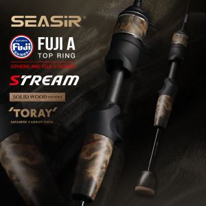 SEASIR Stream Solid Wood Fishing Rod FUJI A+O Guide Rings UL1.57M-1.98M 86G  Ultralight BFS  40T Carbon Fishing Rods Lure weight 1-10G 2 Sections