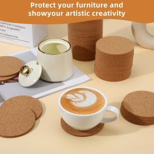 Non-Slip Cork Coaster Natural Wooden Cup Mat Heat Insulation Pads Tea Coffee Mug Drinks Holder Table Decor Accessories