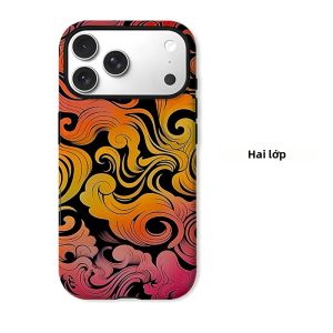 Ốp Điện Thoại iPhone Hai Lớp Họa Tiết Mây Lửa Chống Sốc Chống Xước Chất Liệu PC Mềm + TPU Tương Thích Với Nhiều Mẫu Máy