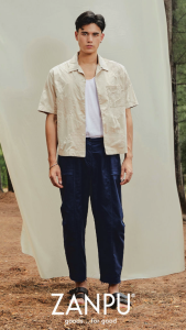 ZANPU AW24 Tapered Pants กางเกงผ้าทวิล ทรงขาสอบกระเป๋าข้าง มีจีบเข่าสไตล์ Cargo PN-9241009