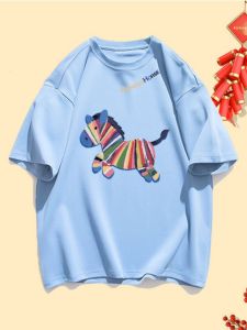 XINDADANG | Red Cartoon Zebra Print T-Shirt