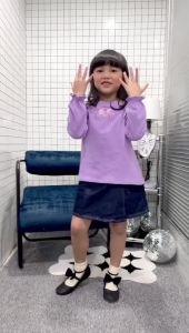 Atasan Ruffle Anak Perempuan: Zafira Long Tee Lucuna