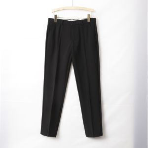 สูง เอว ขาตรง ลำลอง กางเกงขายาว Double Pleat คุณภาพสูง Neapolitan สีพีชอ่อน ชุดกึ่งทางการ เสื้อผ้าผู้ชาย