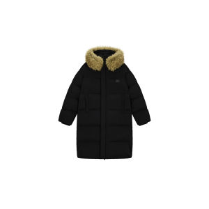 A chock | Thick Heavy Winter Removable Fur Collar Knee-length Down Jacket