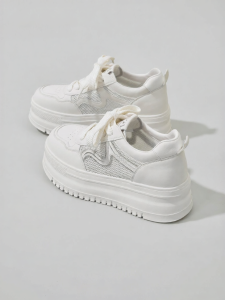 Josiny | Thick Sole Increasing White Shoes Soft Base Womens Sports Casual Shoes