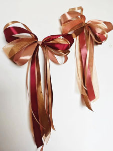 Wedding Ribbon Bunting Satin Ribbon Car Door Handle Decoration Bedroom Ladder Personal Chair Back Decoration Wedding Gift Box