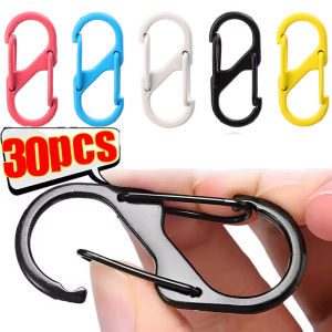 30Pcs Colorful S Shape Spring Carabiner Clasp Anti-Theft Backpack Zipper Clip DIY Jewelry Making Supplies