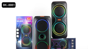 portable multi-functional Bluetooth Speaker  dual 8W strong tone TWS/USB/ radio with color light The battery has a large capacity and a long battery life